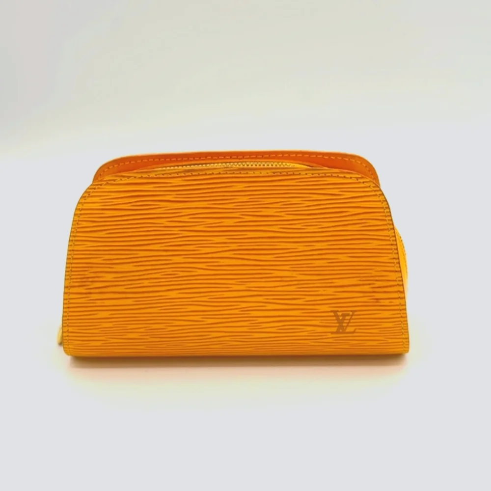 Louis Vuitton Dauphine Yellow and Purple Cosmetic Bag with Elegant Texture - Picture 1 of 16